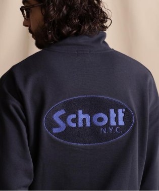 Schott/WEB LIMITED/HARF ZIP OVAL CHENILLE LOGO/ハーフジップ オーバルシニールロゴ/505401605