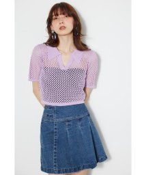 rienda(リエンダ)/メッシュシャツKnit TOP/L/PUR1