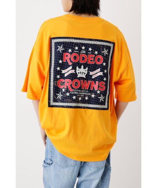 RODEO CROWNS WIDE BOWL(ロデオクラウンズワイドボウル)/メンズレトロバンダナパッチTシャツ/ORG
