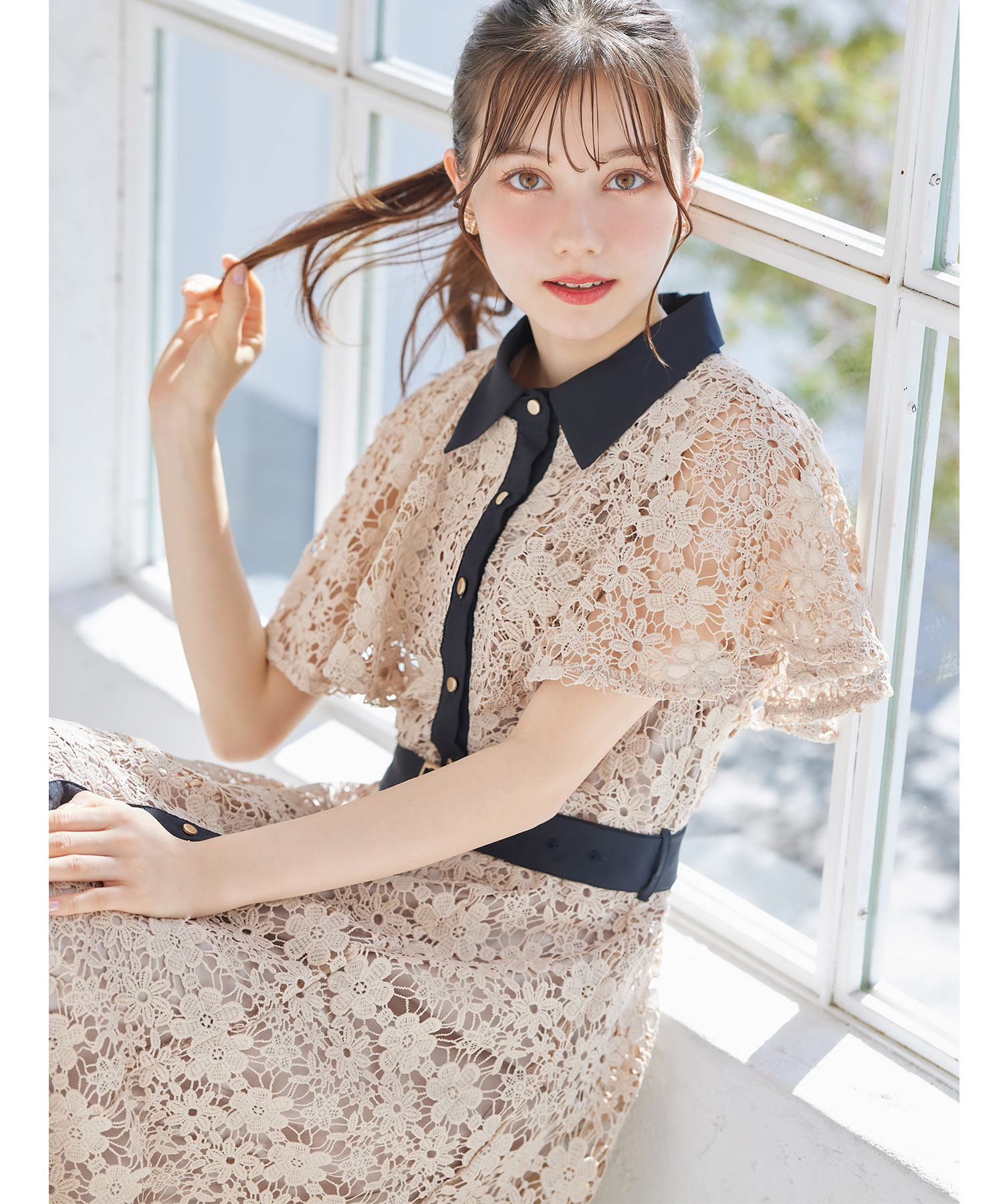 Tocco closet フラワー 花柄 ピンク レース ワンピース