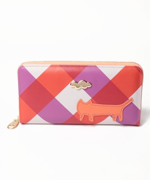 くもネコチェック 財布 ラウンドファスナー長財布  I1586760374(12100円)