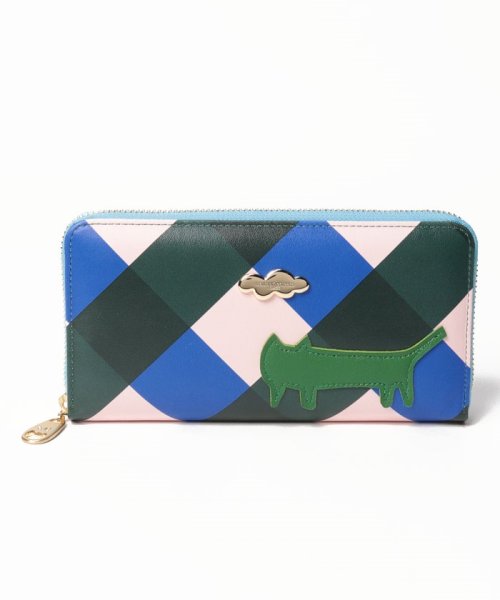 くもネコチェック 財布 ラウンドファスナー長財布  I1586760374(12100円)