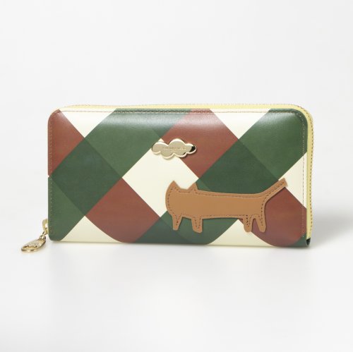 くもネコチェック 財布 ラウンドファスナー長財布  I1586760374(12100円)