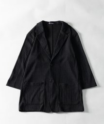 Nylaus select(ナイラスセレクト)/テレコ ライトウェイト 7分袖テーラードジャケット/ブラック