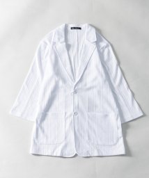 Nylaus select(ナイラスセレクト)/テレコ ライトウェイト 7分袖テーラードジャケット/ホワイト