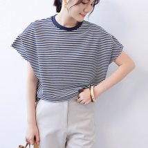 miniministore(ミニミニストア)/ショルダータックTシャツ レディース半袖/ネイビー