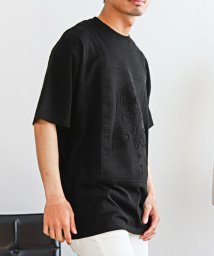 LUXSTYLE/エンボスローズ柄半袖Tシャツ/Tシャツ エンボス 加工 半袖 薔薇 刺繍/505401996