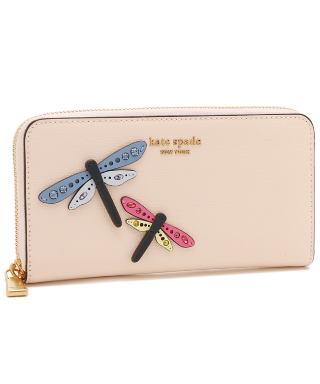 新品 ケイトスペード kate spade 長財布(ラウンドファスナー) SLIM CONTINENTAL WALLET ピンク マルチ