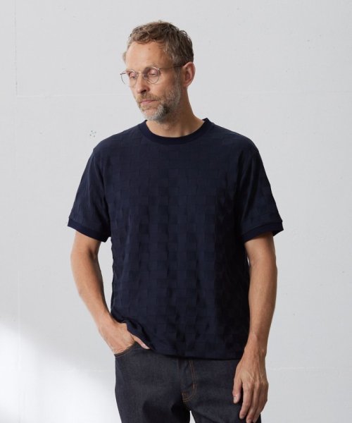 J.PRESS MENS(J．プレス　メンズ)/ブロックリンクス クルーネック Tシャツ/ネイビー系