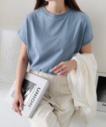 and　Me...(アンドミー)/USAコットン汗染み防止フレンチスリーブTシャツ トップス/ブルー系2