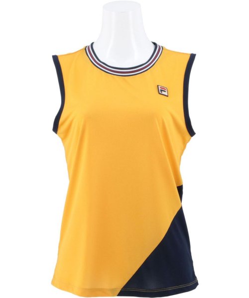 FILA（ZETT Ladies）(フィラ（ゼット　レディース）)/【テニス】アシンメトリ― 切替ノースリーブTシャツ スポーツウェア レディース/イエロー