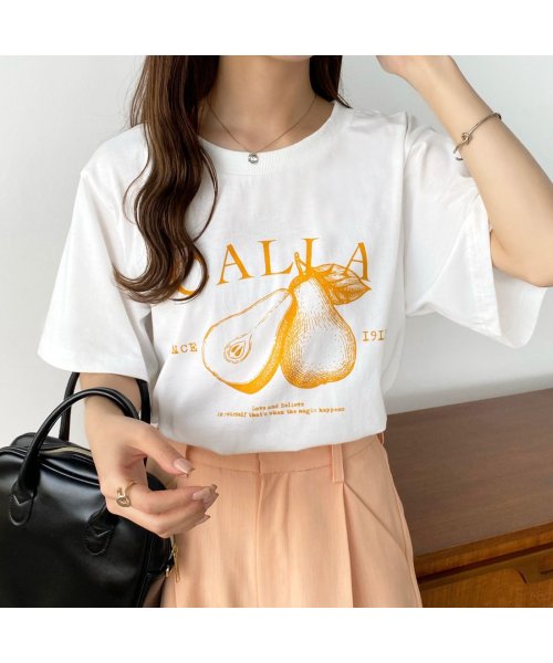 callautia(カラウティア)/callautia　イラストロゴTシャツ/オレンジ