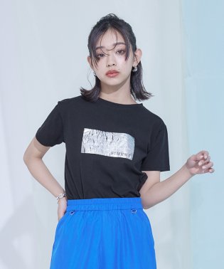 miette/シルバー箔プリントTシャツ/505403336