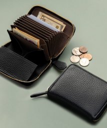 MURA(ムラ)/MURA イタリアンレザー スキミング防止 じゃばら式 ボックス型 コンパクト ミニ財布/ブラック
