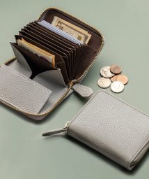MURA(ムラ)/MURA イタリアンレザー スキミング防止 じゃばら式 ボックス型 コンパクト ミニ財布/グレー