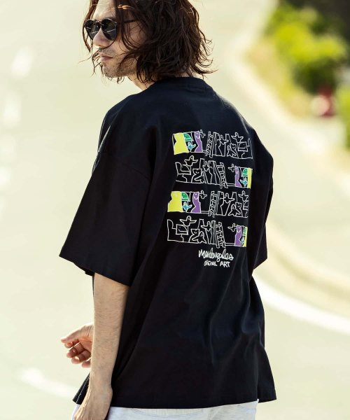 Mark Gonzales(Mark Gonzales)/MARK GONZALES ARTWORK COLLECTION(マーク ゴンザレス)バックプリント半袖Tシャツ/5type/6colors/ブラックB