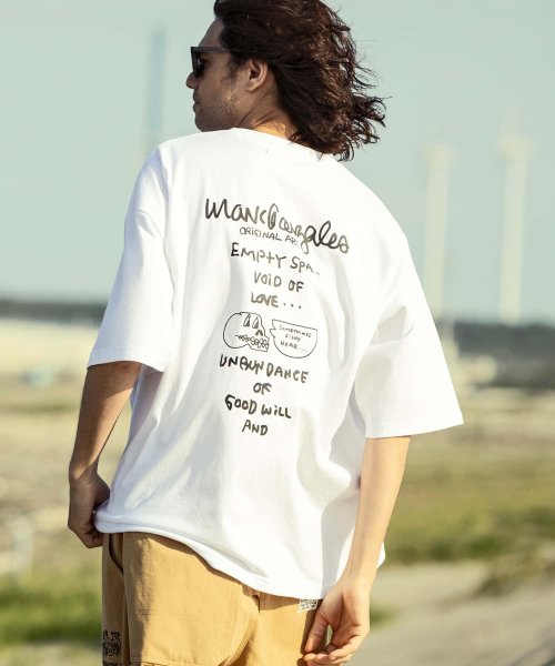 Mark Gonzales(Mark Gonzales)/MARK GONZALES ARTWORK COLLECTION(マーク ゴンザレス)バックプリント半袖Tシャツ/5type/6colors/ホワイトE