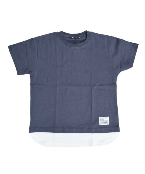 CLARAH　kids(クララキッズ)/キッズ Tシャツ レイヤード 半袖 重ね着風 男の子 女の子 子供服 トップス ティーシャツ カジュアル シンプル ストリート ジュニア おしゃれ 可愛い 11/チャコールグレー