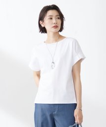 J.PRESS LADIES(J．プレス　レディス)/【WEB限定カラーあり・接触冷感・UVケア】コンパクトコットンスムース タックスリーブ カットソー/ホワイト系