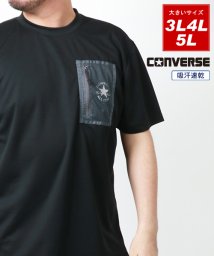 MARUKAWA(大きいサイズのマルカワ)/【CONVERSE】コンバース 大きいサイズ[3L 4L 5L] メンズ 吸汗速乾 ポケットTシャツ クイックドライ 半袖 夏 トップス/ブラック