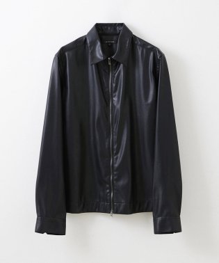 MICHEL KLEIN HOMME/フェイクレザーシャツジャケット/505410328