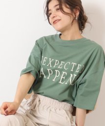 SHOO・LA・RUE Cutie Blonde(シューラルー　キューティーブロンド)/【プチプラ】BIGシルエット プリントTシャツ/グリーン（122）