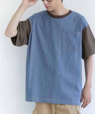 osharewalker/『配色ダンガリーコットン100％Tシャツ』/505411467