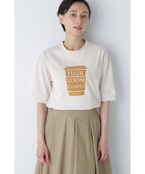 human woman(ヒューマンウーマン)/コーヒー染めＴシャツ/LATTE2