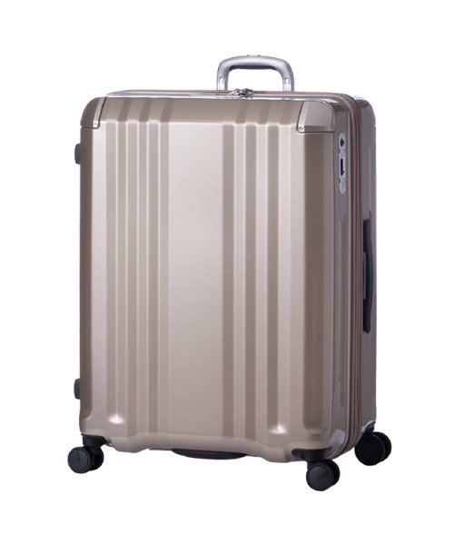 ASIA LUGGAGE(アジアラゲージ)/アジアラゲージ デカかるEdge スーツケース Lサイズ LL ストッパー 大型 大容量 拡張 静音 軽量 超軽量 ALI－088－102 キャリーケース/シャンパンゴールド
