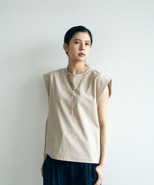 marjour(マージュール)/FRENCH SLEEVE TEE/ベージュ