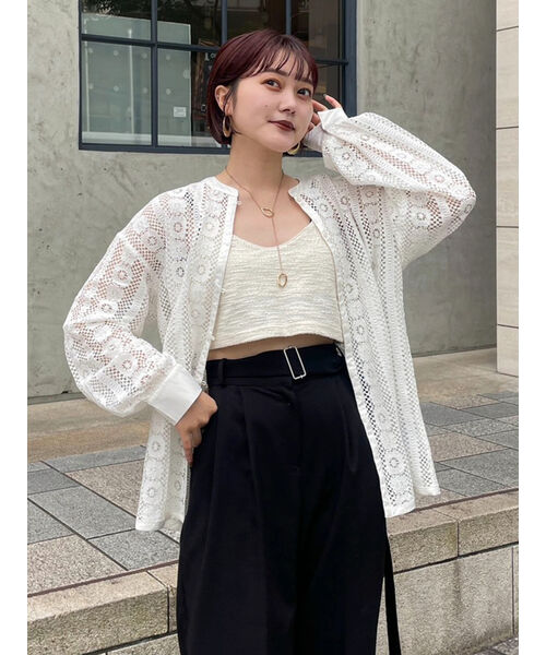 4年保証』『4年保証』TOMORROWLAND レースブラウス オフホワイト