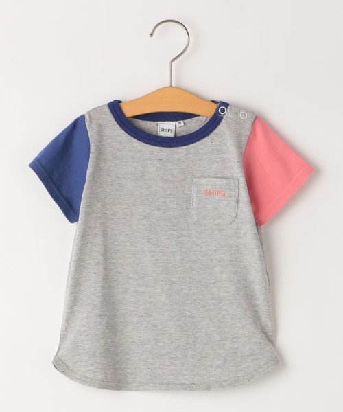 SHIPS KIDS(シップスキッズ)/SHIPS KIDS:80～90cm / クレイジーパターン ポケット TEE/ライトグレー