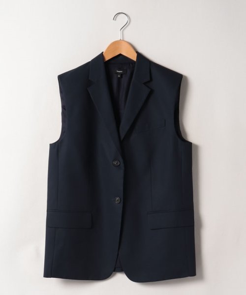 Theory(セオリー)/ベスト　TWIST TWILL BOXY OS VEST/ネイビー系