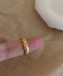 ARGO TOKYO(アルゴトウキョウ)/Gold10 Coating Twist Rope Open Ring　26156 ゴールドコーテイングツイストロープオープンリング　ゴールド　ツイスト　オープ/ゴールド