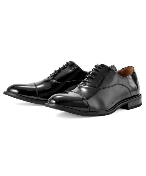GUIONNET(GUIONNET)/【ビジネスシューズ】6種類から選べる 日本製 ビジネス メンズ ストレートチップ ウイングチップ スクエアトゥ 革靴 3E 脚長 紳士靴 レザー 靴 メンズ ギ/ブラック