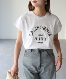 Riberry(リベリー)/ロゴ刺繍フレンチTシャツ/ホワイト×ブラック