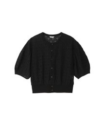 CLANE(クラネ)/VINTAGE LACE MINI PUFF CARDIGAN/BLACK