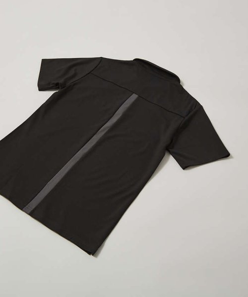 5351POURLESHOMMES(5351POURLESHOMMES)/バックライン ZIP ポロシャツ/ブラック