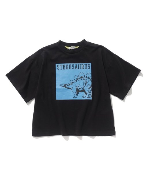 SHOO・LA・RUE(Kids) (シューラルーキッズ)/【110－140cm/接触冷感】五分袖BIGプリントTシャツ/ブラック（019）