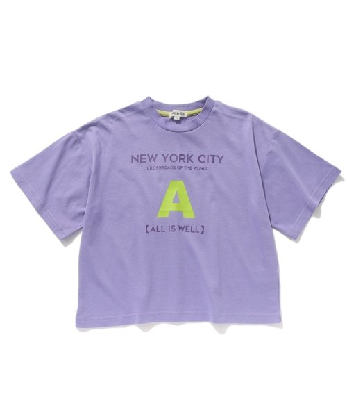 SHOO・LA・RUE(Kids) (シューラルーキッズ)/【110－140cm/接触冷感】五分袖BIGプリントTシャツ/ロイヤルパープル（082）