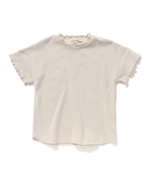 SHOO・LA・RUE(Kids) (シューラルーキッズ)/【110－140cm】メロー使いリブTシャツ/ライトベージュ（051）