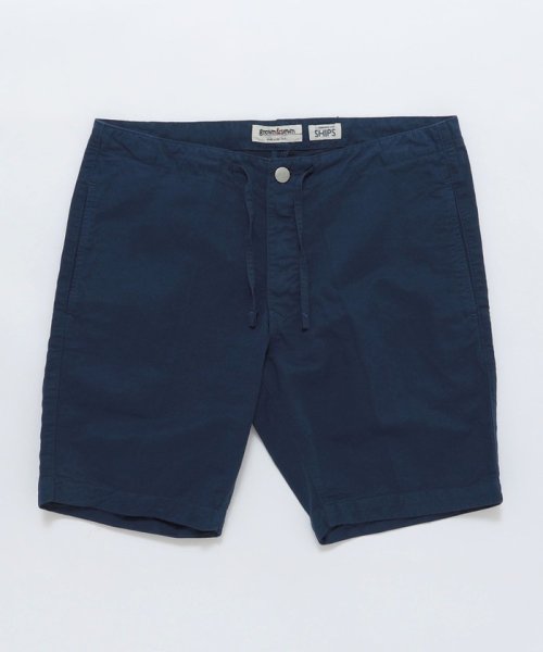 SHIPS MEN(シップス　メン)/【SHIPS別注】GROWN&SEWN: Draw String Short － Cotton/Linen Twill/ネイビー