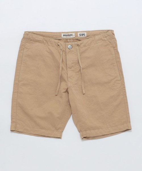 SHIPS MEN(シップス　メン)/【SHIPS別注】GROWN&SEWN: Draw String Short － Cotton/Linen Twill/カーキ