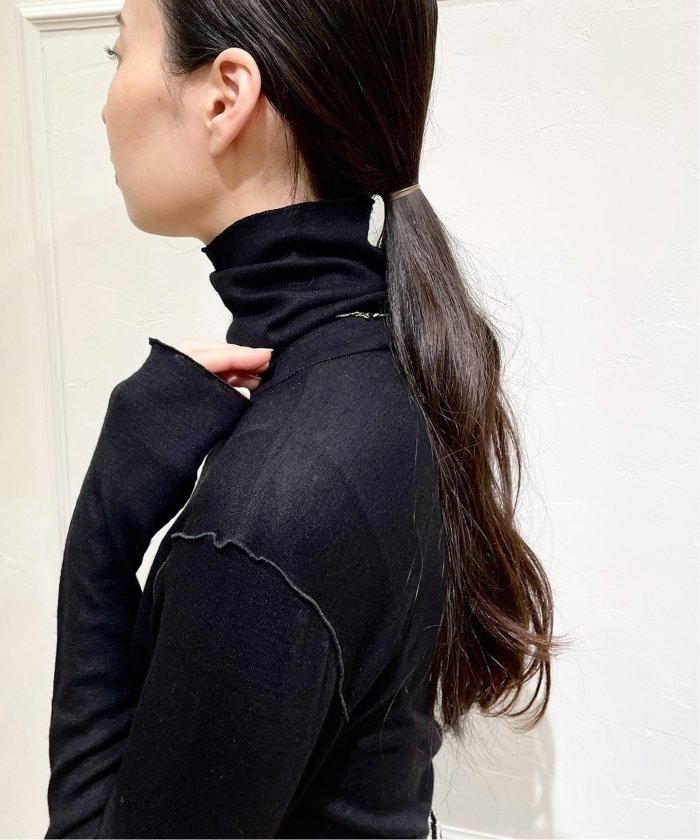 SUPER120S WOOL タートルネック(ブラック、ベージュ)(505418084