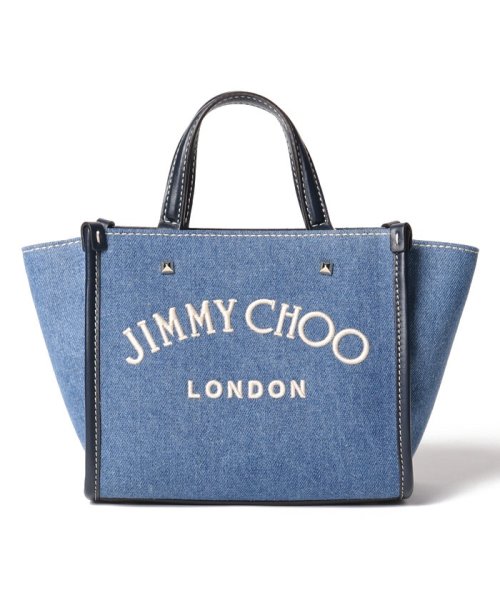 JIMMY CHOO(ジミーチュウ)/【JIMMY CHOO】ジミーチュウ ウォッシュデニム・ロゴ入りトートバッグ  VARENNETOTEBAG S AKZ/デニム