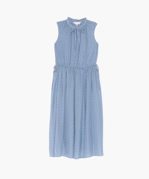 To b. by agnes b. OUTLET(トゥー　ビー　バイ　アニエスベー　アウトレット)/【Outlet】 WU39 ROBE ミニドットギャザードレス/ブルー