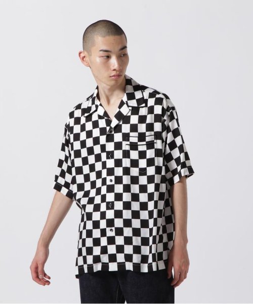 B'2nd(ビーセカンド)/MINEDENIM（マインデニム）CU.Denim Checker flag S/S Open Collar SH/ホワイト