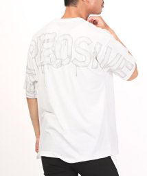 LUXSTYLE/アーチプリント半袖Tシャツ/Tシャツ メンズ レディース 半袖 ロゴ プリント ラメ ビッグシルエット/505419707