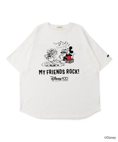 天竺 Mickey&Donald 5分袖Tシャツ