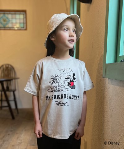 天竺 Mickey&Donald 5分袖Tシャツ
